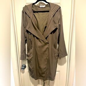Mod Ref olive green Hooded Trench Coat